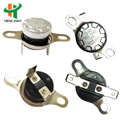 เทอร์โมสตัทแบบไบเมทัล KSD301 พร้อม 250V 16A 100000 รอบ และช่วงอุณหภูมิ 0~250℃