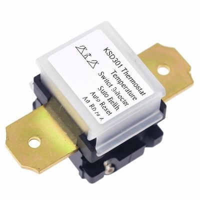 KSD301 เทอร์โมสแตตสองโลหะ พร้อมโครงพลาสติกหรือเซรามิก และหมวกอลูมิเนียมหรือหัวทองแดงสําหรับอุปกรณ์ไฟฟ้าครัวเรือน
