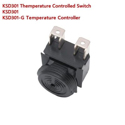 KSD301 เทอร์โมสแตตสองโลหะที่มีวงจร 100000 250V 16A และช่วงอุณหภูมิ 0-250 °C